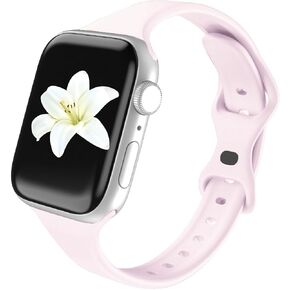 Band Compatible With Apple Watch 38mm 40mm 41mm 42mm 44mm 45mm 49mm, Replacement Soft Silicone Sport Strap for IWatch Series Ultra 9/8/7/6/5/4/3/2/1 SE Women Girl