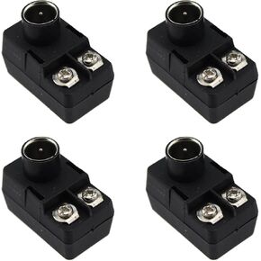 4PCS F Type Balun 300 Ohm to 75 Ohm Adapter Black Plug Connector F Type Balun Transformer for Converting Loop Antenna Compatible 75 Ohm Cable to 300 Ohm Flat Antenna