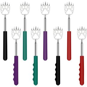 YIMICOO 6 Pack Telescoping Back Scratcher - Bear Claw Back Scratchers - Portable Extendable Backscratcher with Rubber Handles in Black, Blue, Green, Purple, Red, Pink Color