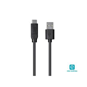 Monoprice USB Type-C to USB Type-A 2.0 Cable - 480Mbps, 3 Amp, 26AWG, 9.8 Feet, Black - Essential Series