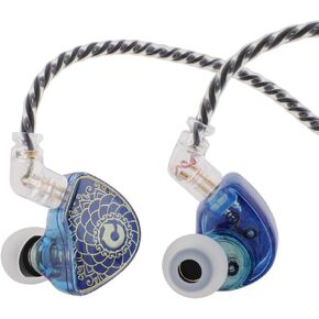 Linsoul TANGZU Wan’er S.G HiFi 10mm Dynamic Driver PET Diaphragm in-Ear Earphone with Ergonomic Shape, Detachable 2Pin OFC Braided Cable for Audiophile Musician DJ Stage (Blue, with MIC)