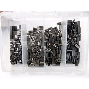 Mini Copper Double Barrel Crimp Kit 100pcs Each .8,1.0,1.2,&1.4mm 50lb-130lb