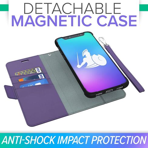 حافظة DefenderShield EMF للحماية و5G مضادة للإشعاع لهاتف iPhone 12/12 Pro - حافظة RFID Blocking EMF Shield قابلة للفصل أرجواني in Kuwait
