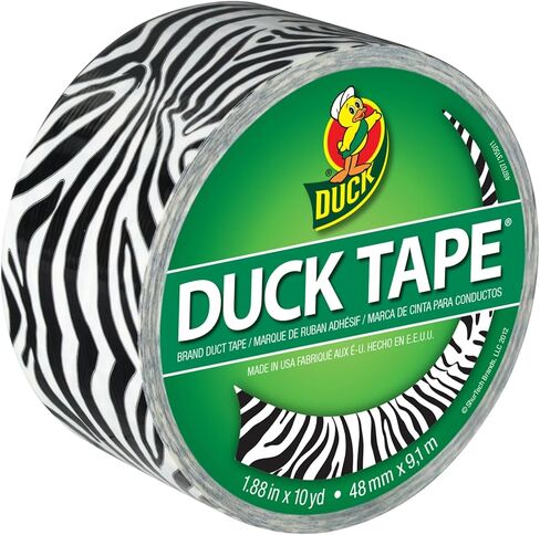 شريط لاصق 1398132 من ماركة Duck، لفة واحدة، طباعة حيوانات الحمار الوحشي in Kuwait