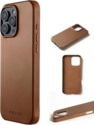Mujjo Leather Phone Case - Fits iPhone 16 Pro Max - MagSafe Compatible - Premium European Leather - Enhanced Phone & Camera Lens Protection - Crafted with Recycled Material - Slim Profile Tan in Saudi Arabia