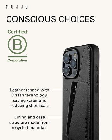 Mujjo Leather Phone Case - Fits iPhone 16 Pro Max - MagSafe Compatible - Premium European Leather - Enhanced Phone & Camera Lens Protection - Crafted with Recycled Material - Slim Profile Tan in Saudi Arabia