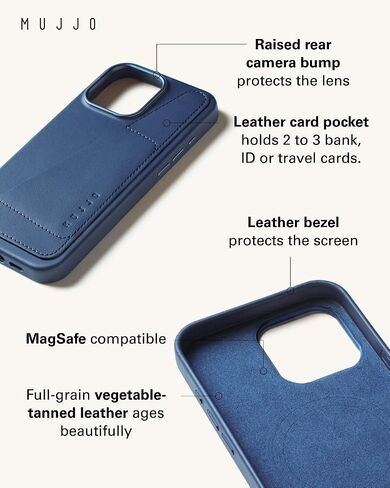 Mujjo Leather Phone Case - Fits iPhone 16 Pro Max - MagSafe Compatible - Premium European Leather - Enhanced Phone & Camera Lens Protection - Crafted with Recycled Material - Slim Profile Tan in Saudi Arabia