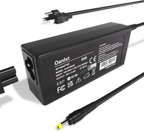 شاحن محول تيار متردد 19 فولت 65 وات لشاشة Acer LCD S201HL S202HL S211HL S220HQL S230HL S240HL S242HL G226HQL G236HL G246HL H226HQL H236HL SA230، Aspire E15 N15Q1 N16Q2 E5 R3 شاحن كمبيوتر محمول in Kuwait