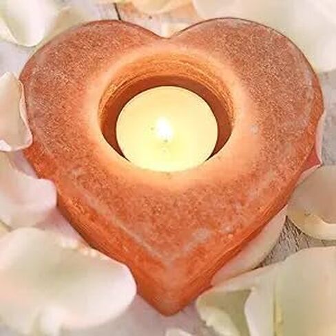 Hiamlayan Pink Salt Candle Holder, Tea light holder (Heart) in Saudi Arabia