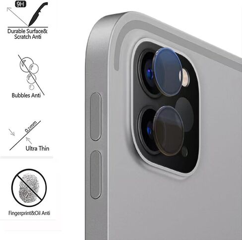 واقي شاشة زجاجي مقوى لجهاز iPad Pro 2020 و2021 و2022 - متوافق مع iPad Pro 11" و12.9" - أسود in Kuwait