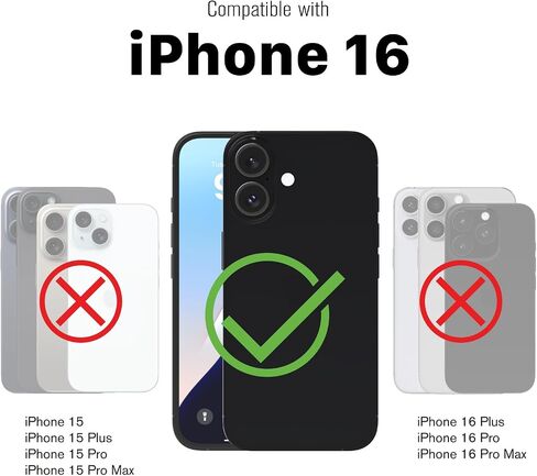 VENA vCommute for iPhone 16 Wallet Case, [Military Grade Drop Protection] Flip Leather Cover Slot Card Holder with Kickstand - Black in Saudi Arabia