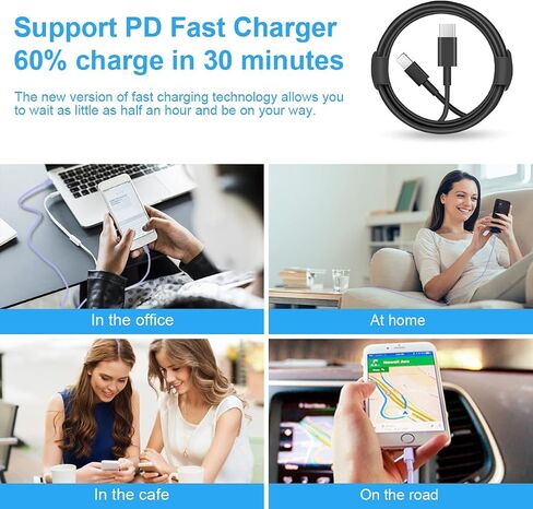 10 Ft iPhone Fast Charger【Apple MFi-Certified】 2-Pack 20W Super Fast Charger cargador with Long Fast Charging Cable for iPhone 14/13/12/11 Pro Max,14 Plus,Mini,Pro/XS/SE/XR/iPad in Kuwait