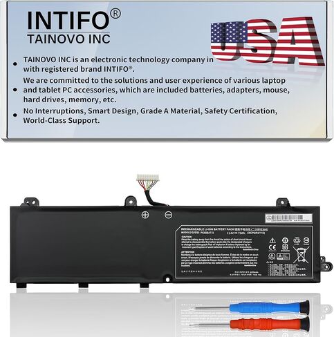 بطارية الكمبيوتر المحمول 73Wh PC50BAT-3 متوافقة مع مفتاح Schenker 15 Comet Lake Key 15 Gaming CLEVO PC50DN2 PC50S THUNDEROBOT 911 P1 EUROCOM RX315 NH57AF1 SYSTEM76 Oryx PRO 6 [11.4 فولت 6220 مللي أمبير في الساعة 3 خلايا] in Kuwait