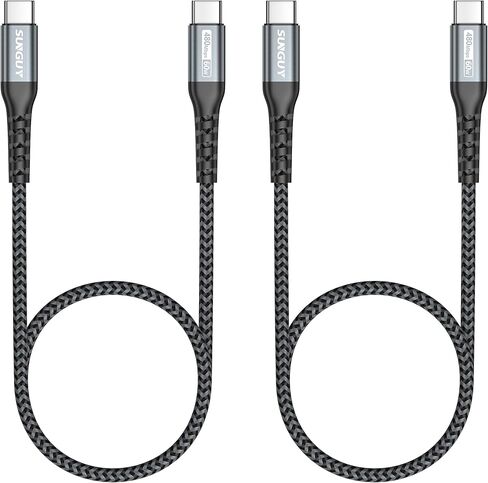كابل SUNGUY USB C إلى USB C بطول 1 قدم، [عبوة من قطعتين] كابل شاحن 60 وات PD USB 2.0 من النوع C لهواتف iPhone 15/15 Plus/15 Pro/15 Pro Max وGalaxy S23/S22 Ultra/Z Fold/Z Flip وiPad Pro /إير، ماك بوك إير/برو، بلاي ستيشن 5 in Kuwait