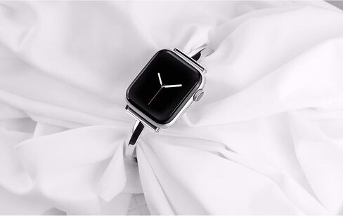 Secbolt Stainless Steel Band Compatible with Apple Watch Band 38mm 40mm 41mm 42mm 44mm 45mm 46mm 49mm iWatch SE Series 10 9 8 7 6 5 4 3 2 1, Slim Versatile Bangle Bracelet for Women in Saudi Arabia