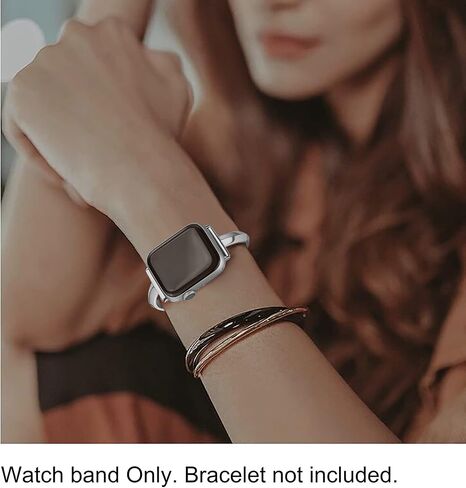 Secbolt Stainless Steel Band Compatible with Apple Watch Band 38mm 40mm 41mm 42mm 44mm 45mm 46mm 49mm iWatch SE Series 10 9 8 7 6 5 4 3 2 1, Slim Versatile Bangle Bracelet for Women in Saudi Arabia