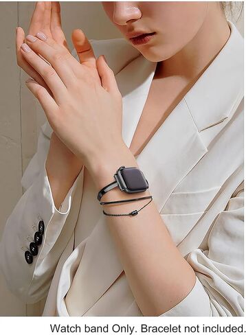 Secbolt Stainless Steel Band Compatible with Apple Watch Band 38mm 40mm 41mm 42mm 44mm 45mm 46mm 49mm iWatch SE Series 10 9 8 7 6 5 4 3 2 1, Slim Versatile Bangle Bracelet for Women in Saudi Arabia