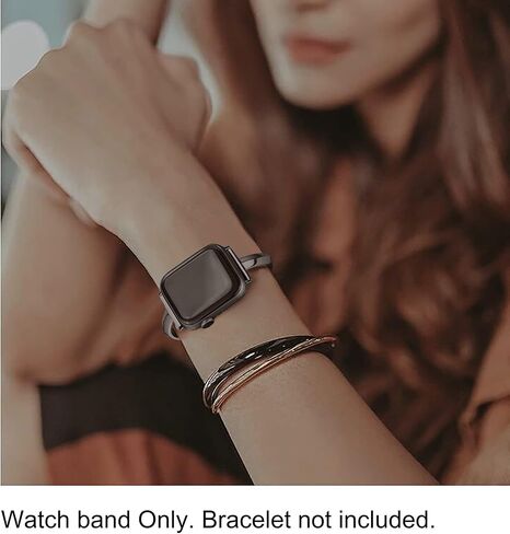 Secbolt Stainless Steel Band Compatible with Apple Watch Band 38mm 40mm 41mm 42mm 44mm 45mm 46mm 49mm iWatch SE Series 10 9 8 7 6 5 4 3 2 1, Slim Versatile Bangle Bracelet for Women in Saudi Arabia
