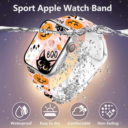 سوار ساعة Holidays متوافق مع Apple Watch Series 10 9 8 7 6 5 4 3 Ultra SE للنساء والرجال، حزام بديل لساعة iWatch 38 مم 40 مم 41 مم 42 مم 44 مم 45 مم 46 مم 49 مم in Saudi Arabia