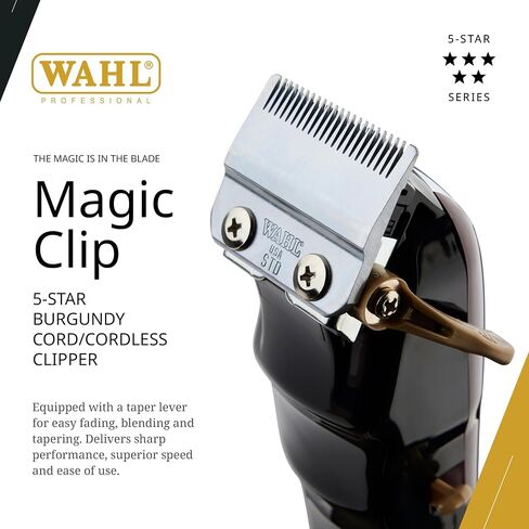 Wahl Professional 5 Star Cordless Magic Clip Hair Clipper with 100+ Minute Run Time for Professional Barbers and Stylists in Kuwait