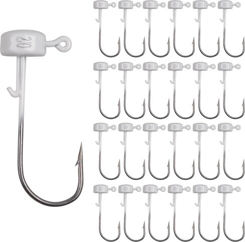 Ned Rig Fishing Jig Heads Baits, 25pcs Crappie Mushroom Jig Hooks for Soft Lures 5 Colors 1/10oz 1/8oz 1/6oz in Saudi Arabia