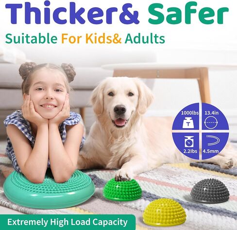 Wobble Cushion Set for Sensory Kids and Balance Training, Balance Disc Plus 4 Balance Pods,Balance Board With Pump Inflatable Stepping Pads for Adults& Kids(Blue) in Saudi Arabia