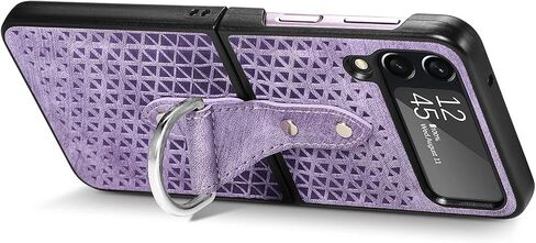 Asuwish Compatible with Samsung Galaxy Z Flip 4 5G 2022 and Cell Accessories Stand Ring Holder Kickstand Full Body Protective Dual Layer Phone Covers for Gaxaly ZFlip4 Z4 Flip4 4Z Flip4case Purple in Saudi Arabia