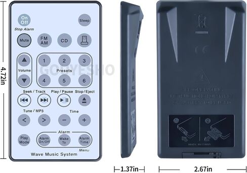 New Remote Control Replacement fit for Bose Wave Sound Touch Music Radio System I II III IV/AM-FM Radio CD MP3 Player AWRCC2 AWRCC3 AWRCC1 AWRCC4 AWRCC6 Wave Music System i in Saudi Arabia