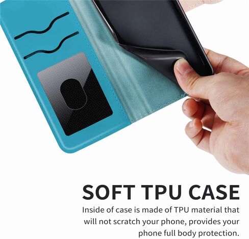 MEUPZZK Samsung Galaxy A52 Case, Samsung A52 5G / A52 4G / A52s 5G Wallet Case, Embossed Tree Premium PU Leather [Kickstand] [Card Slots] [Wrist Strap] [6.5 inch] Phone Cover for Samsung A52 (R-Blue) in Saudi Arabia