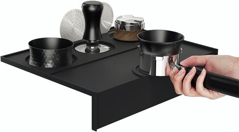 KYONANO Large Tamping Mat, Espresso Tamping Station, 10 * 8 Inch, More Space for Placing Espresso Tools, Food Grade, Heat Resistant and Non-Slip Silicone Coffee Mat, Espresso Accessory for Barista in Saudi Arabia