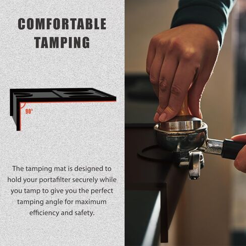 KYONANO Large Tamping Mat, Espresso Tamping Station, 10 * 8 Inch, More Space for Placing Espresso Tools, Food Grade, Heat Resistant and Non-Slip Silicone Coffee Mat, Espresso Accessory for Barista in Saudi Arabia