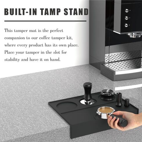 KYONANO Large Tamping Mat, Espresso Tamping Station, 10 * 8 Inch, More Space for Placing Espresso Tools, Food Grade, Heat Resistant and Non-Slip Silicone Coffee Mat, Espresso Accessory for Barista in Saudi Arabia