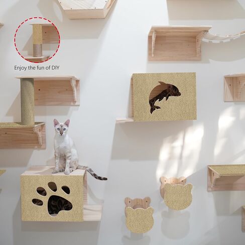 Cat Scratching Mat 78.7"x15.8" Trimmable Self-Adhesive Cat Scratching Furniture Couch Protector, DIY cat Climbing Tree Shelves Replacement Frame Parts, self-Made Protective cat Scratching Board in Saudi Arabia