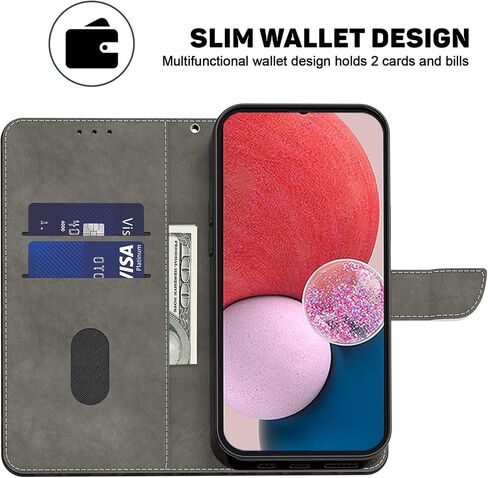 حافظة هاتف Galaxy A14 5G، حافظة محفظة Galaxy A14، غطاء هاتف جلدي ثلاثي الأبعاد لطيف مع حامل بطاقة إغلاق مغناطيسي لهاتف Samsung Galaxy A14 5G 2023 - فراشة ذهبية in Saudi Arabia