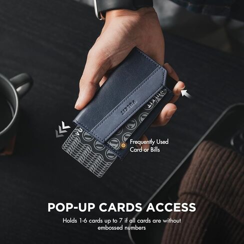 VULKIT Magnetic Pop-Up Wallet for Max. 8 Cards, Phone Card Holder Wallet Compatible with iPhone 12 Serie or Higher, Includes Magnetic Ring, Packed in Gift Box, Ideal for Men's Gift, Black in Kuwait