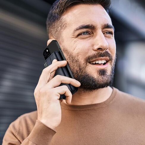 VULKIT Magnetic Pop-Up Wallet for Max. 8 Cards, Phone Card Holder Wallet Compatible with iPhone 12 Serie or Higher, Includes Magnetic Ring, Packed in Gift Box, Ideal for Men's Gift, Black in Kuwait