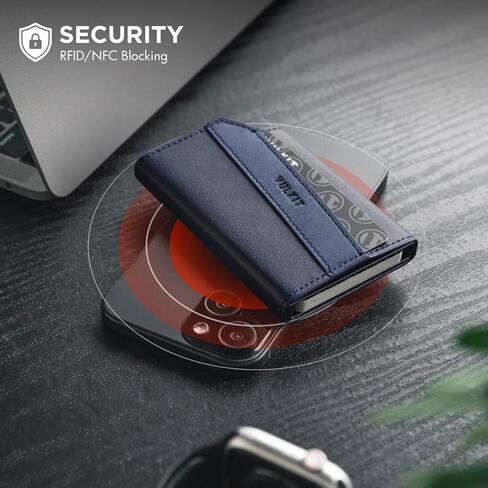 VULKIT Magnetic Pop-Up Wallet for Max. 8 Cards, Phone Card Holder Wallet Compatible with iPhone 12 Serie or Higher, Includes Magnetic Ring, Packed in Gift Box, Ideal for Men's Gift, Black in Kuwait