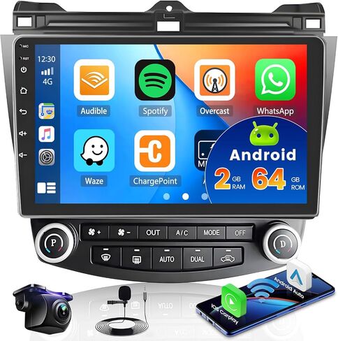 2+64GB Android 13 Car Stereo for Honda Accord 7th 2003-2007 Radio Wireless Carplay Android Auto, 10.1 Inch Touchscreen Car Radio with GPS Navigation WiFi Bluetooth Backup Camera in Saudi Arabia