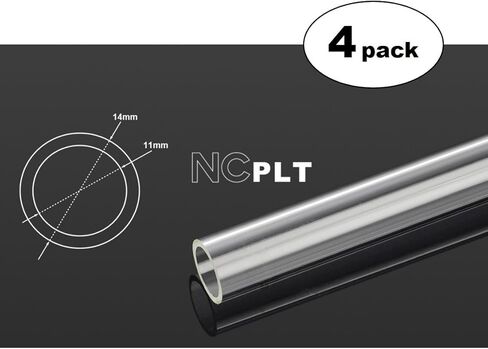 أنبوب وصلة PETG بدون شطب من Bitspower، 14 مم OD، 500 مم، شفاف، 4 عبوات in Kuwait