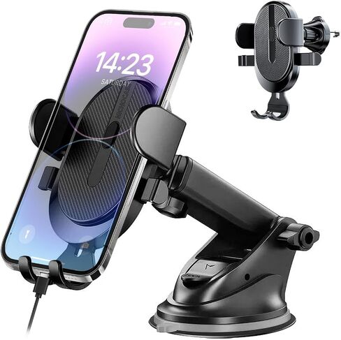 Phone Holder for Your car Suction Phone Mount 3 in 1 Phone car Mount for Dashboard Air Vent Windshield Universal Phone Compatible for iPhone 16 pro max Google etc Superb Cell Phone Stand. in Saudi Arabia