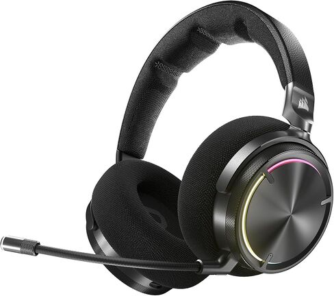 سماعة الألعاب اللاسلكية Corsair Virtuoso MAX - دولبي أتموس، Sonarworks SoundID، 2.4 جيجا هرتز لاسلكي، بلوتوث، إلغاء الضوضاء، ميكروفون متعدد الاتجاهات، برامج تشغيل الجرافين 50 مم، الكمبيوتر الشخصي، PS5 - فضي in Saudi Arabia