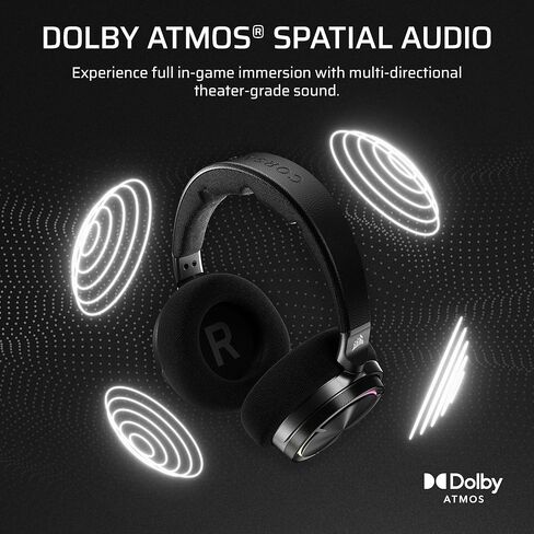 سماعة الألعاب اللاسلكية Corsair Virtuoso MAX - دولبي أتموس، Sonarworks SoundID، 2.4 جيجا هرتز لاسلكي، بلوتوث، إلغاء الضوضاء، ميكروفون متعدد الاتجاهات، برامج تشغيل الجرافين 50 مم، الكمبيوتر الشخصي، PS5 - فضي in Saudi Arabia