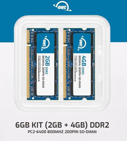 OWC 6GB (2GB + 4GB) PC5300 DDR2 667MHz SO-DIMMs Memory RAM Upgrade Compatible with MacBook, MacBook Pro, and iMac Core 2 Duo Processor (OWC5300DDR2S6GP) in Kuwait