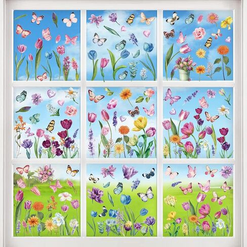 6 Sheets Halloween Window Clings, Halloween Window Sticker Decals Double Sided for Glass Windows Cute Halloween Party Decoration in Kuwait