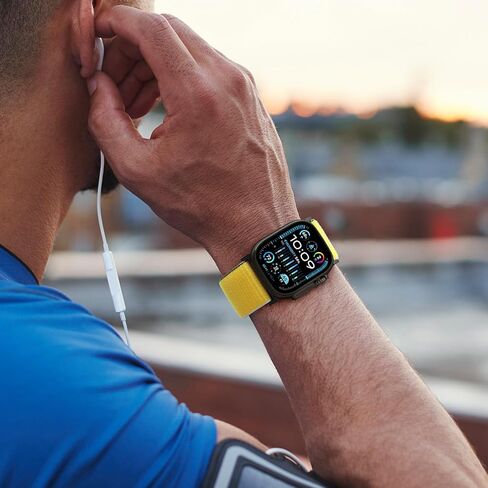 حزام ساعة من نسيج النايلون عريض جدًا متوافق مع ساعة Apple Watch Ultra 49 مم 46 مم 45 مم 44 مم 42 مم 38 مم 40 مم 41 مم، أشرطة رياضية قابلة للتعديل للنساء والرجال in Kuwait