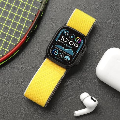 حزام ساعة من نسيج النايلون عريض جدًا متوافق مع ساعة Apple Watch Ultra 49 مم 46 مم 45 مم 44 مم 42 مم 38 مم 40 مم 41 مم، أشرطة رياضية قابلة للتعديل للنساء والرجال in Kuwait