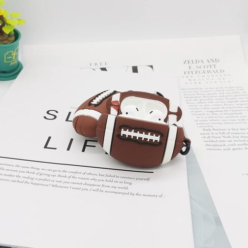 متوافق مع غطاء حافظة AirPods الجيل الأول من لعبة الرجبي، للأطفال والبنات والأولاد والنساء Kawaii المضحكة الواقية من السيليكون بتصميم كرتوني ثلاثي الأبعاد لطيف لكرة القدم الرجبي لحقيبة AirPods 1/2 Gen (الرجبي) in Saudi Arabia