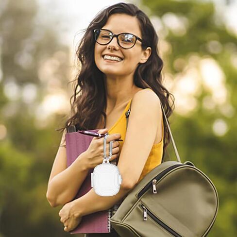 [Upgrade] HXFRTYU Case Compatible with EarFun Air Pro 3, Soft Silicone Shockproof Protective Cover with Carabiner Accessories, Black in Kuwait