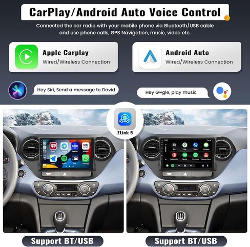 UNITOPSCI 2G+32G لسيارة Hyundai I10 2013-2019 راديو Android 13 سيارة ستيريو لاسلكي CarPlay Android Auto 9 بوصة HD شاشة لمس بلوتوث نظام تحديد المواقع العالمي مرآة وصلة FM/RDS WiFi SWC + ميكروفون كاميرا احتياطية in Saudi Arabia