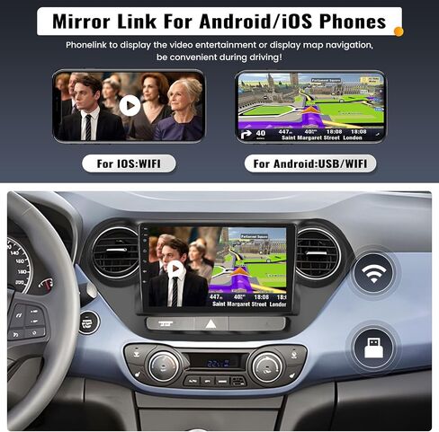 UNITOPSCI 2G+32G لسيارة Hyundai I10 2013-2019 راديو Android 13 سيارة ستيريو لاسلكي CarPlay Android Auto 9 بوصة HD شاشة لمس بلوتوث نظام تحديد المواقع العالمي مرآة وصلة FM/RDS WiFi SWC + ميكروفون كاميرا احتياطية in Saudi Arabia